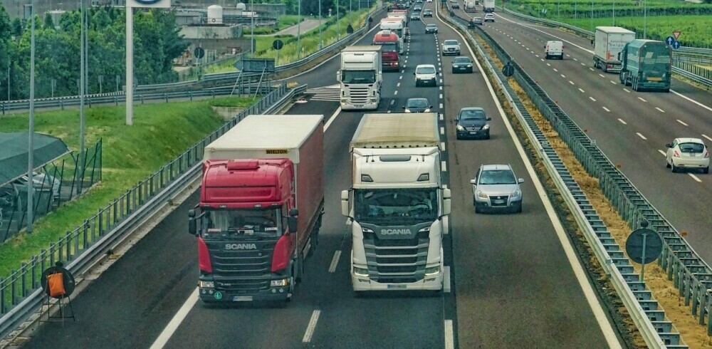 Transporrt Truck on Road 